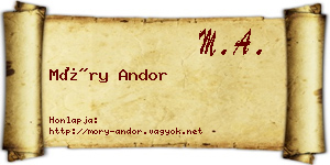Móry Andor névjegykártya